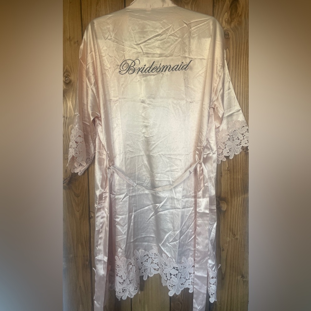 Bridesmaid light Pink Satin Robe